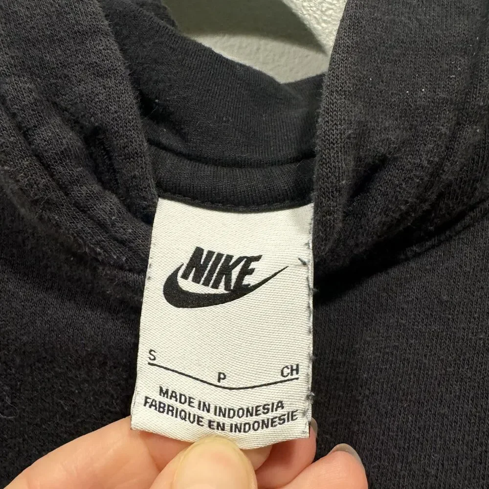 Nike Sportswear Club Sweatshirt Fleece Hooded Black Pullover Relaxed Men Small
